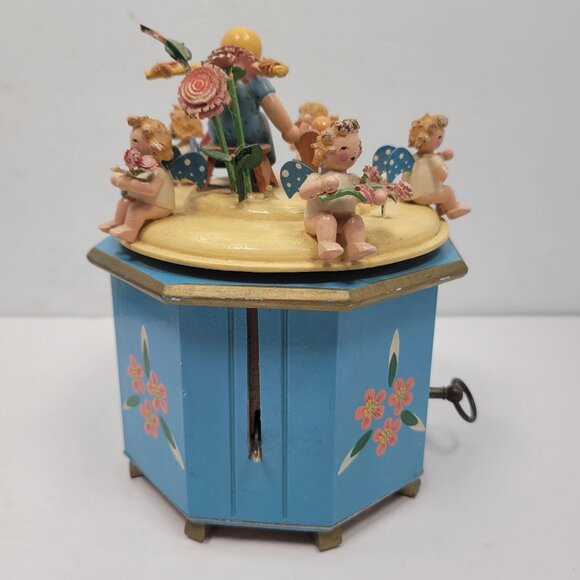 VTG Geschwister Steinbach Thorens German Music Box w/Angels Made In Switzerland - Picture 2 of 7